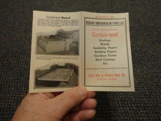 1915 Certain - Teed Roofing Price Flyer - Blish,  Mize & Silliman Atchison Kansas