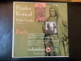 Casals Lp Prades Festival Vol 6 Bach Sonata No 3 60 