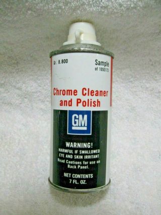Vintage Collectible Gm Chrome Cleaner And Polish Metal Cone - Top Can - Chevrolet