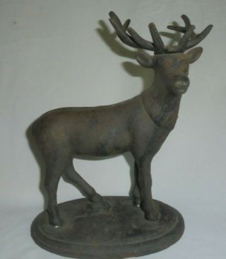 Antique Vintage Cast Iron Elk Deer Coin Bank