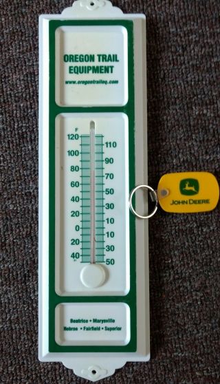 Way Cool John Deere Dealership Thermometer & Key Chain.  Nebraska & Kansas