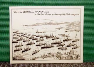 Vintage Cunard & Anchor Lines Ship Comparison Drawings Of 1920 