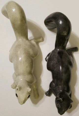 Vintage Ebony & Ivory 12 " L Ceramic Wall Hanging Tree Climbing Squirrel Figurines