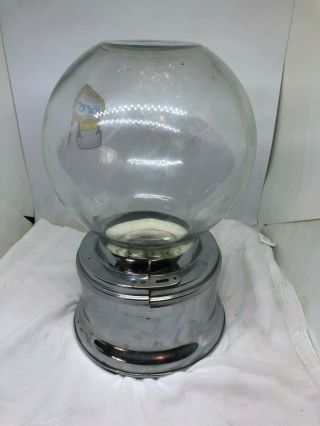 Vintage 1960 ' s Classic Ford Penny Gumball Machine Glass Globe & Pedestal 2