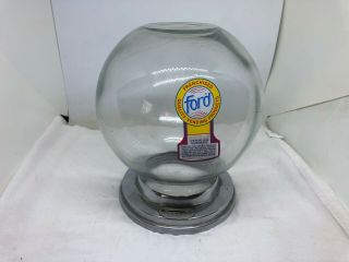 Vintage 1960 ' s Classic Ford Penny Gumball Machine Glass Globe & Pedestal 5