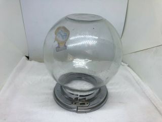 Vintage 1960 ' s Classic Ford Penny Gumball Machine Glass Globe & Pedestal 6