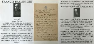Trenton Jersey Historian Author Genealogist Lee Letter Signed Tosenator 1900