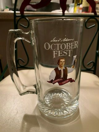 Sam Adams Octoberfest Beer Mug Glass Large 1l Seasonal Brew Samuel Patriot Cup