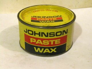 Vintage Johnson Paste Wax Metal Can Sc Johnson Metal Leather Wood Usa.