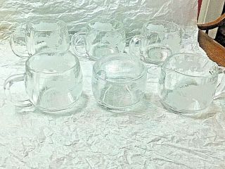 6 VTG 1970 ' s NESTLE Nescafe World Globe Frosted Glass Mugs Cups Creamer Sugar 2