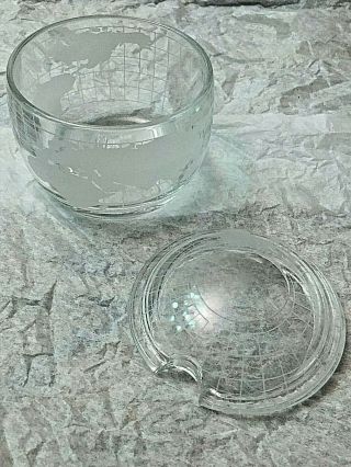 6 VTG 1970 ' s NESTLE Nescafe World Globe Frosted Glass Mugs Cups Creamer Sugar 7