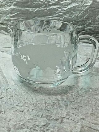 6 VTG 1970 ' s NESTLE Nescafe World Globe Frosted Glass Mugs Cups Creamer Sugar 8
