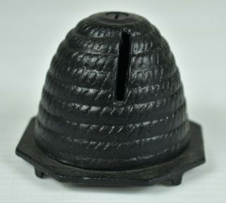 Vintage Cast Iron Beehive Coin Still Bank