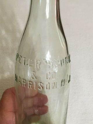 Antique Pre Prohibition Peter Hauck & Co Beer Bottle Harrison Nj Light Green