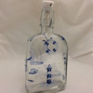 Maritime Costal Designs On 500ml Slo Gin Flip Top Bottle Ceramic Stopper