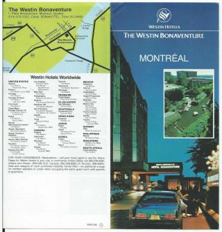 Hotel Westin Bonaventure Montreal Canada - Vintage Travel Brochure