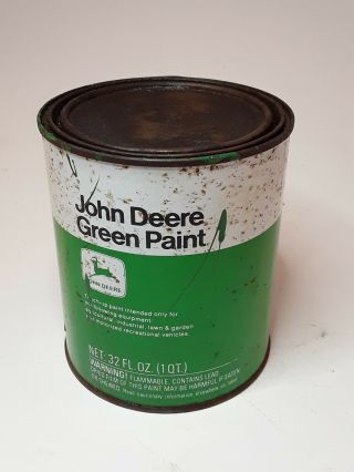 Vintage John Deere Green Paint Can One Quart Empty 1964 Copyright