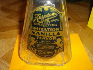 Vintage 1920s Keystone Vanilla Bottle Glass Label