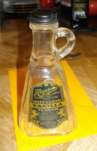 Vintage 1920s Keystone Vanilla Bottle Glass Label 2