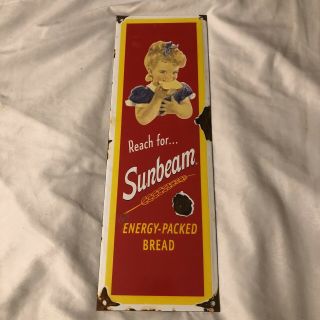 Vintage Porcelain Sunbeam Bread Sign Country General Store