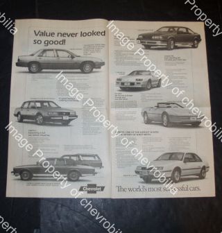 1989 Chevrolet Oldsmobile & Corvette Gm Canada 12pg 13x23 " Newspaper Ad Insert