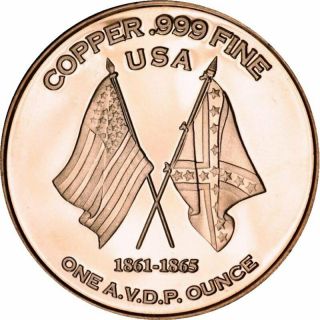 Civil War Series 1 oz.  999 Pure Copper BU Round (s) 8 Designs 4