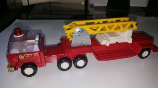 Vintage Buddy L - B.  L.  F.  D.  Fire Engine Truck - Red Metal Truck W/yellow Ladder