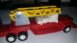 Vintage Buddy L - B.  L.  F.  D.  Fire Engine Truck - Red Metal Truck w/Yellow Ladder 3