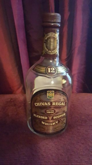 Rare Vintage Chivas Regal Scotch Whiskey Bottle Imported From Scotland Empty