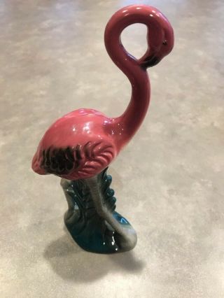 Vintage Sarsaparilla Dark Pink Flamingo 9.  5 " Figurine Standing Statue Ceramic