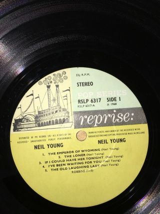 Neil Young First Lp First Press Tri Colour Label Rare Lp Vinyl Record 5