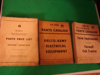 Vintage Ih International Harvester Price And Parts Manuals 1950 