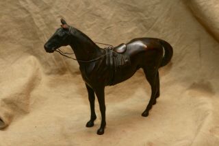 Vintage Art Deco Spelter Bronze Patenated Painted Race? Horse Statue 7.  75 "