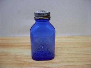 Cobalt Blue Medicine Bottle Phillips Milk of Magnesia Tablets Embossed Orig Top 2