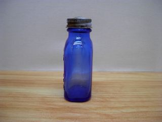 Cobalt Blue Medicine Bottle Phillips Milk of Magnesia Tablets Embossed Orig Top 5