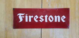 Vintage Old Firestone Porcelain Sign Gas Station Oil Can Soda Lubester
