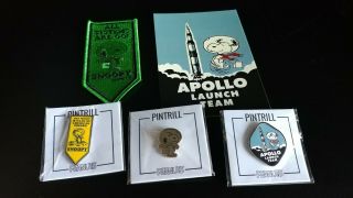Sdcc 2019 Astronaut Snoopy Enamel Pin Set With Snoopy Patch Peanuts Exclusives