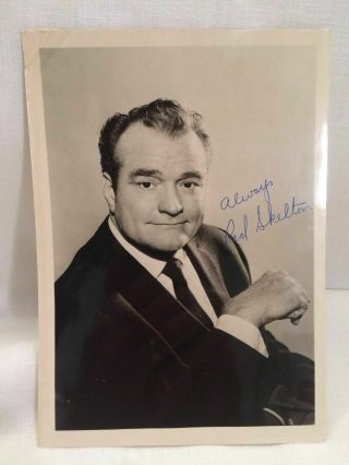 Collectible Autographed B/w Photograph Of Red Skelton,  5 " X 7 "