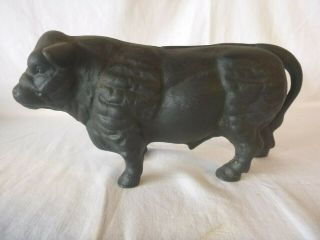 Vintage Cast Iron Steer Angus Piggy Bank Bull