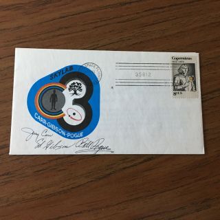 Astronaut Jerry Carr Ed Gibson Bill Pogue Autographed Cover Skylab 4