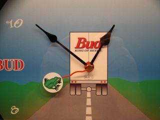 Suntime Budweiser clock 9:00=Bud 6:00=Weis 3:00=Er 3