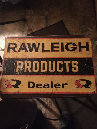 Vintage Rawleigh Products Dealer Metal Advertising Sign