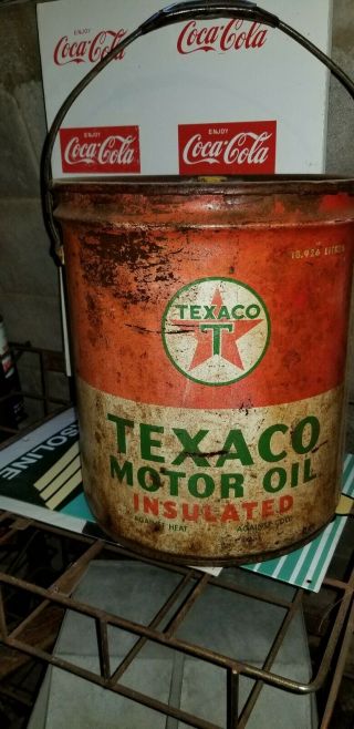 Texaco Motor Oil 5 Gallon Bucket