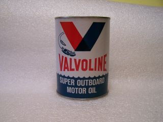 Vintage Valvoline Outboard 1qt Motor Oil Can 2 Cycle Graphics Boats Chainsaw