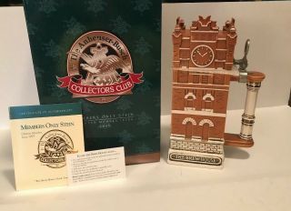 Anheuser Busch Collectors Club Membership Stein 1995 Brew House Clock Tower