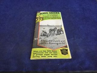 Vintage John Deere Corn Planter No.  999 Sales Brochure