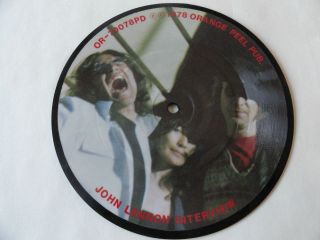 John Lennon Interview David Peel 7 " Picture Disc 1980 Rare Orange Peel 0r - 70078pd