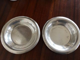 Rare Set Of 2 Antique 1917 The Commodore Hotel Silverplate 5.  5” Tip Trays 04455