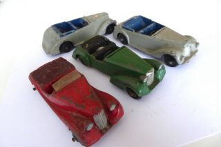 4 Dinky 38 Series Sports Tourers From The 1940s For Restoration.