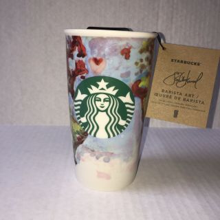 Starbucks Ceramic 12oz Tumbler Traveler Cup Art By Shelby Kregel
